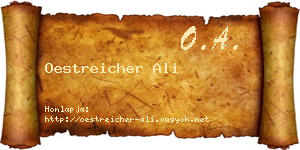 Oestreicher Ali névjegykártya